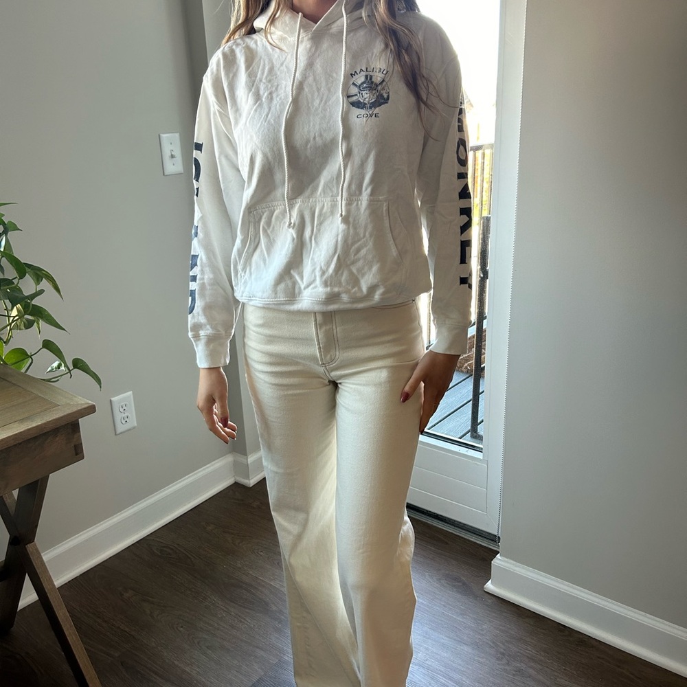 John Galt White Graphic Hoodie